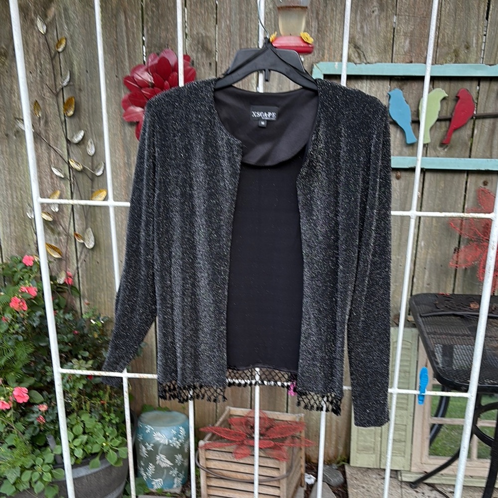 Escape Black Cardigan Sweater Knit